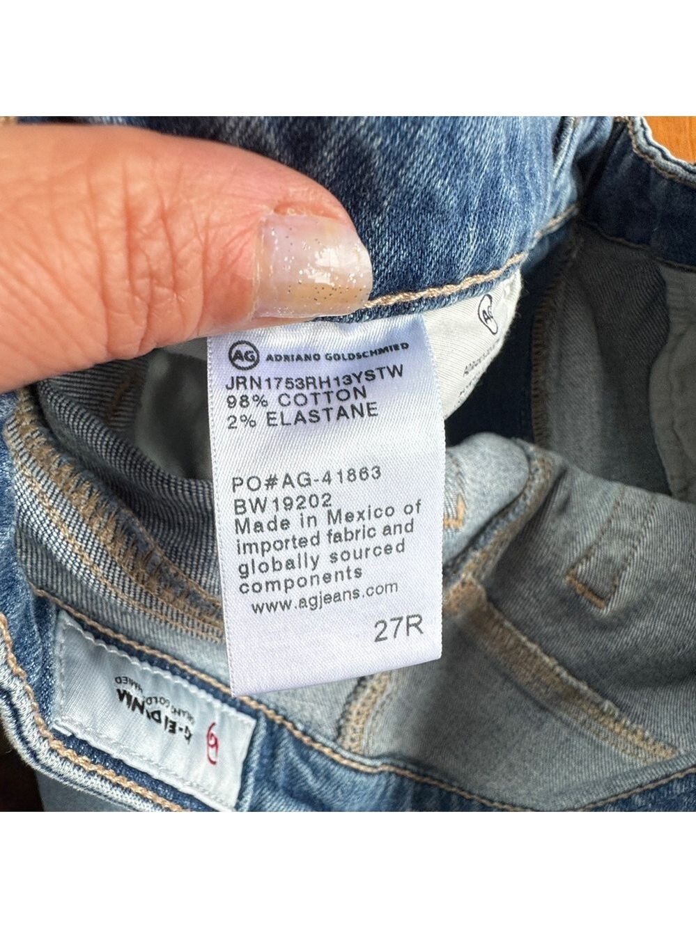AG Adriano Goldschmied the Isabelle high rise straight cropped jeans size 27r - Picture 13 of 14